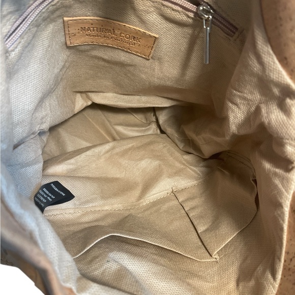 Artelusa Tan and Brown Shoulder Bag with Cork Material, project bag - Picture 5 of 6